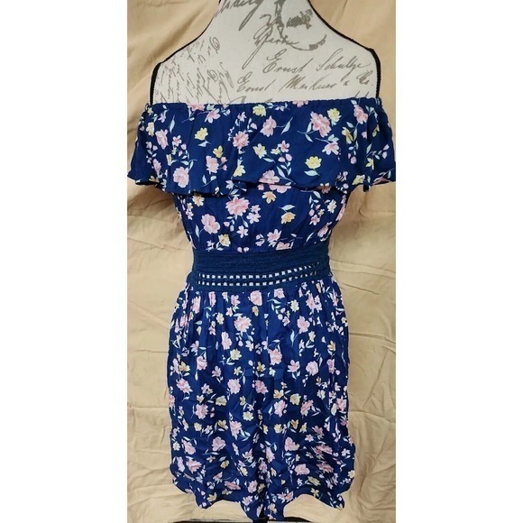 Derek Heart Dress Womens Size Medium Blue Knee Length Casual‎ Spring Summer - Picture 1 of 5